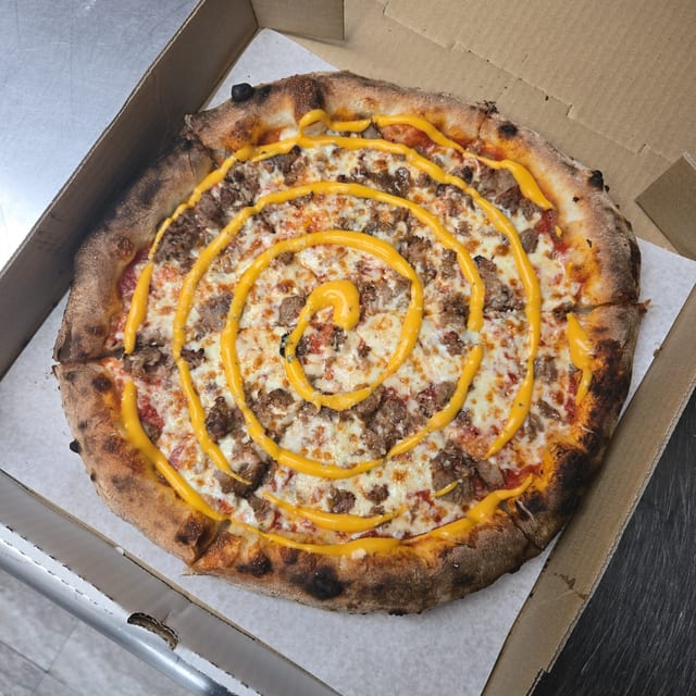 Woodfire Philly Cheesesteak Pizza.